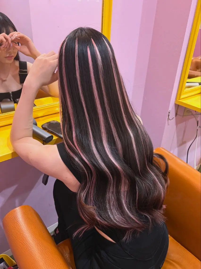 ロング NON ちび編み・シールのヘアスタイル