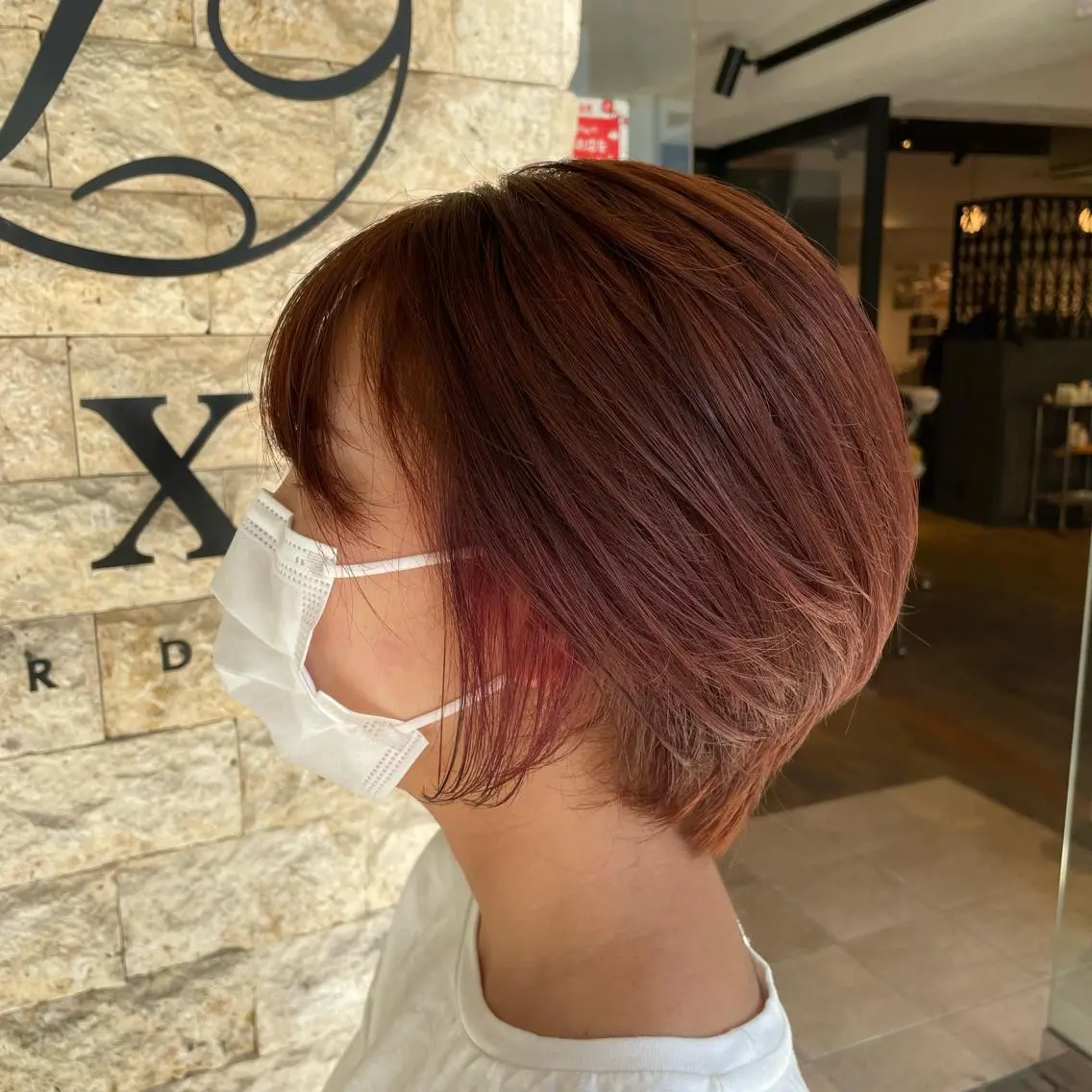 ショート カラー イヤリングカラー ショートヘア アクストスタイル川勝 しずかのヘアスタイル