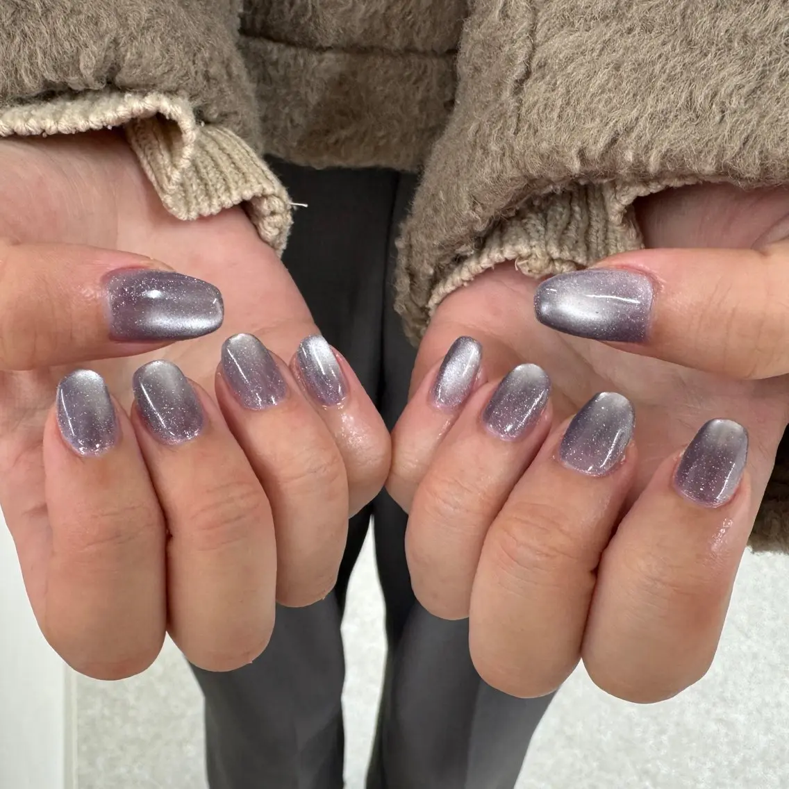 ネイル 氷ネイル・うるうるネイル キラキラネイル マグネットネイル マグネットワンカラー ワンカラーネイル kkumnail RANのネイルデザイン