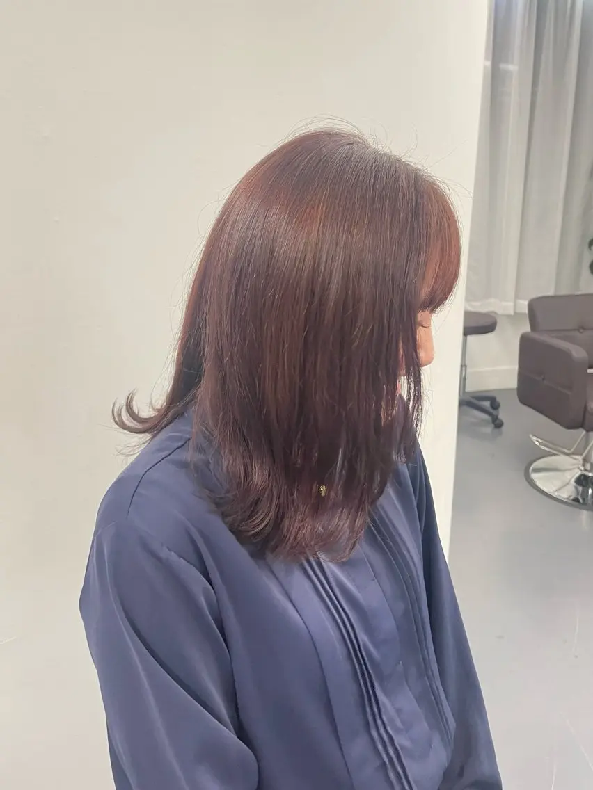 セミロング カラー ヒナタ カラー/縮毛矯正のヘアスタイル