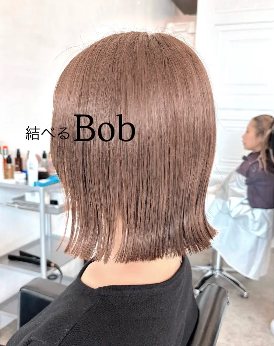 ミディアム カラー ヘアアレンジ ベージュカラー 透明感カラー ボブ 🌱ボブ/レイヤー/ ベージュ/あやみ✨のヘアスタイル
