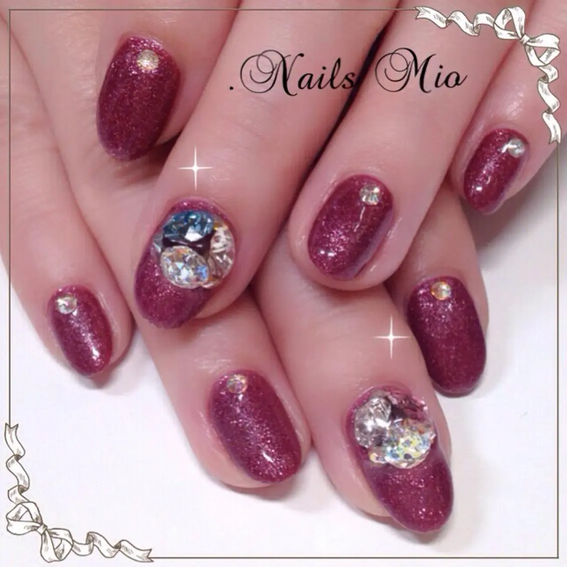ネイル ストーンネイル .Nails Mio 赤羽西ネイルサロンのネイルデザイン