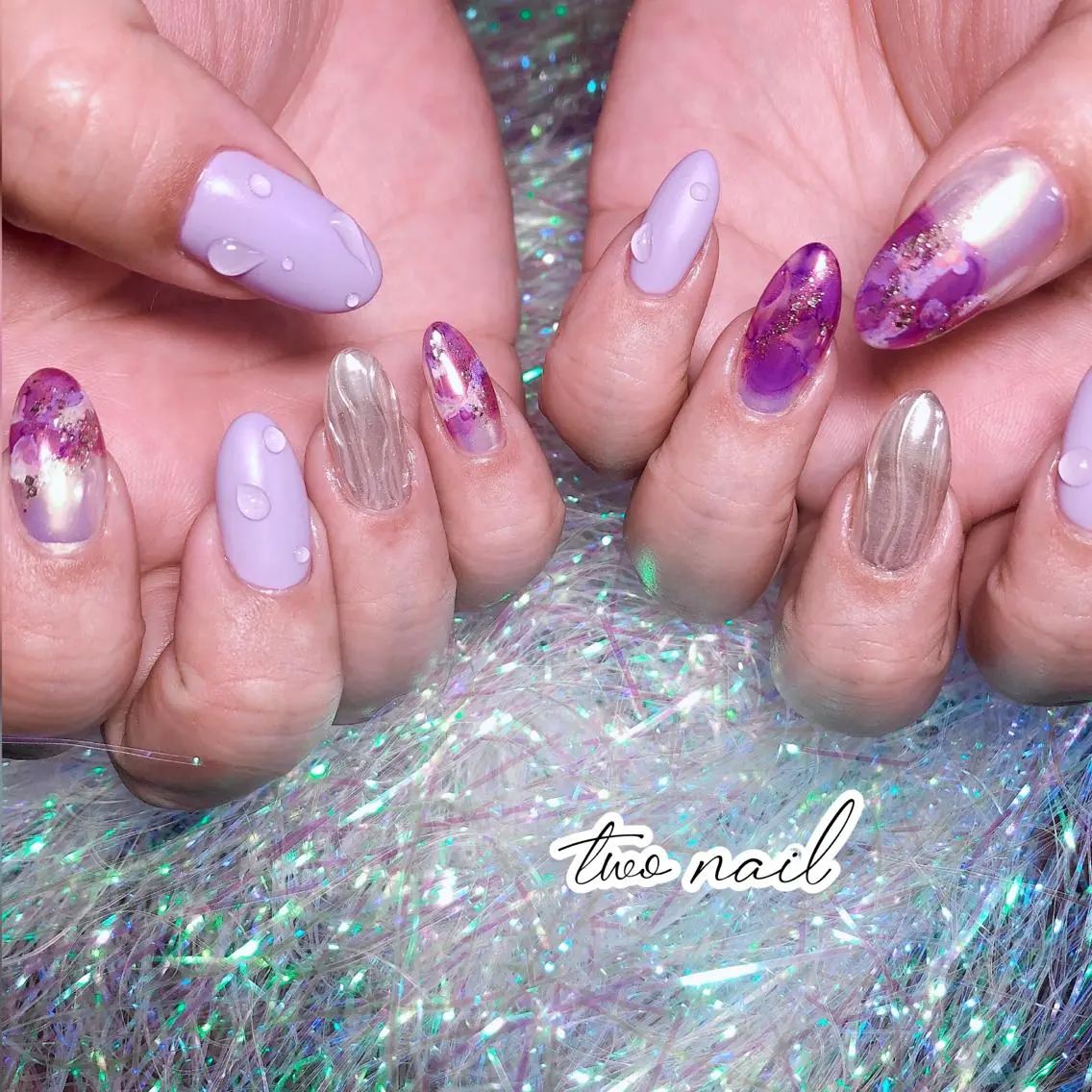 ネイル アートネイル フットネイル ハート ニュアンスネイル ホワイト two nailのネイルデザイン