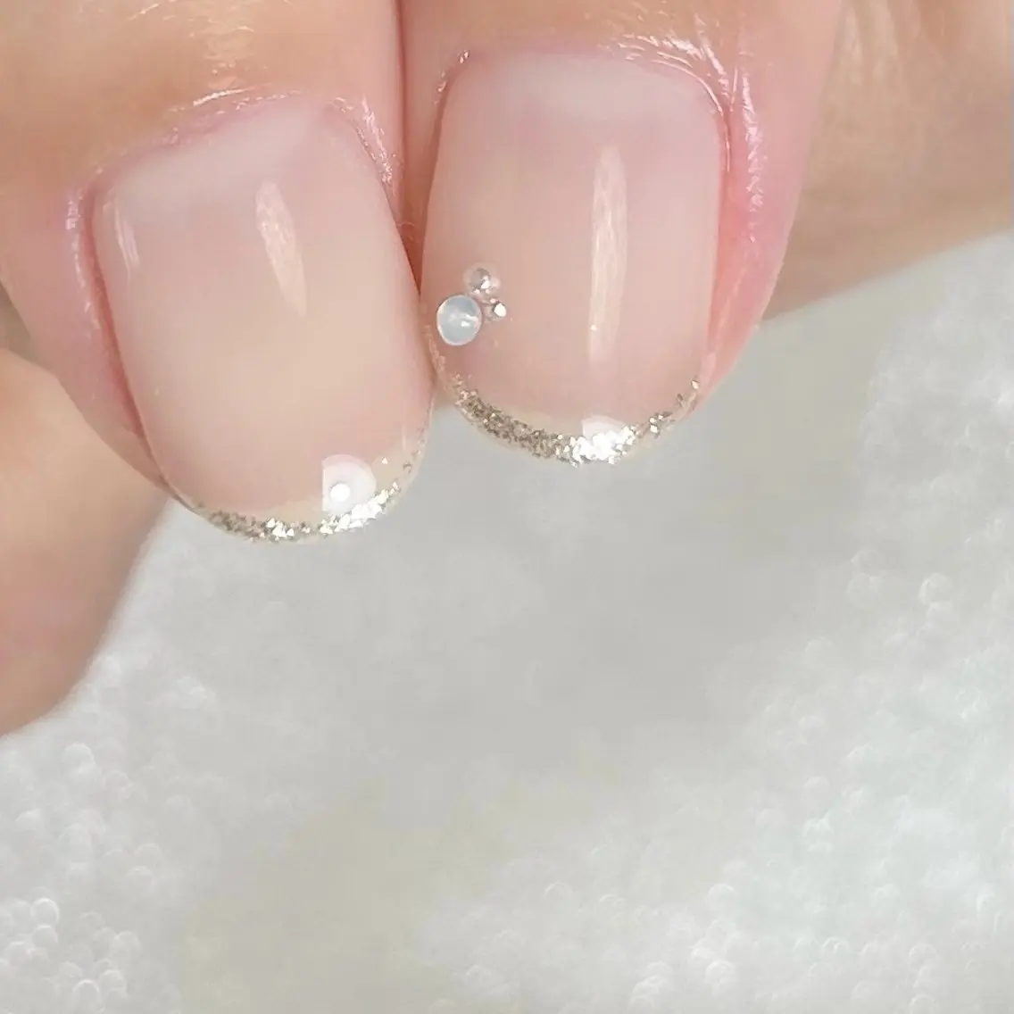 ネイル ラメ(グリッター) ホワイト 【ティエルナ】 えつこのネイルデザイン