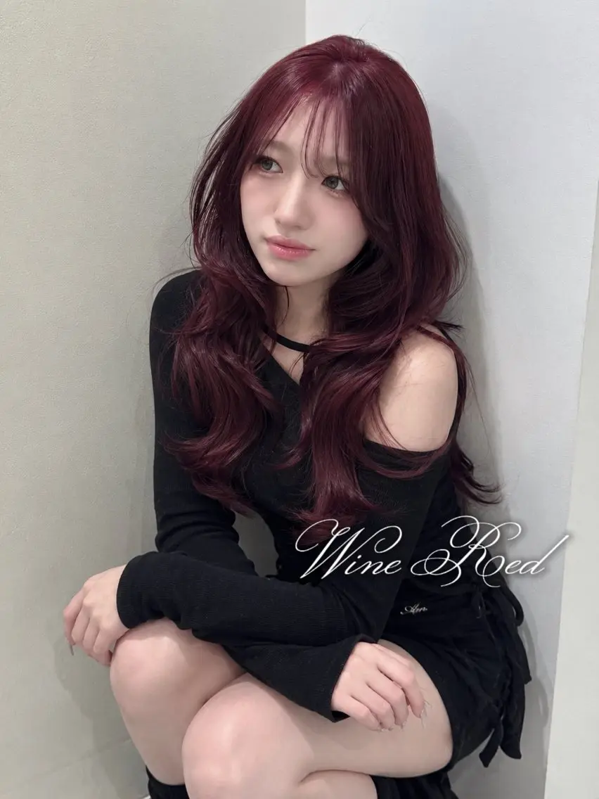 ロング カラー ヘアアレンジ レイヤーカット カット ヘアカラー トリートメント ヘッドスパ ヘアセット 韓国レイヤーカット /韓国トレンドカラーのヘアスタイル