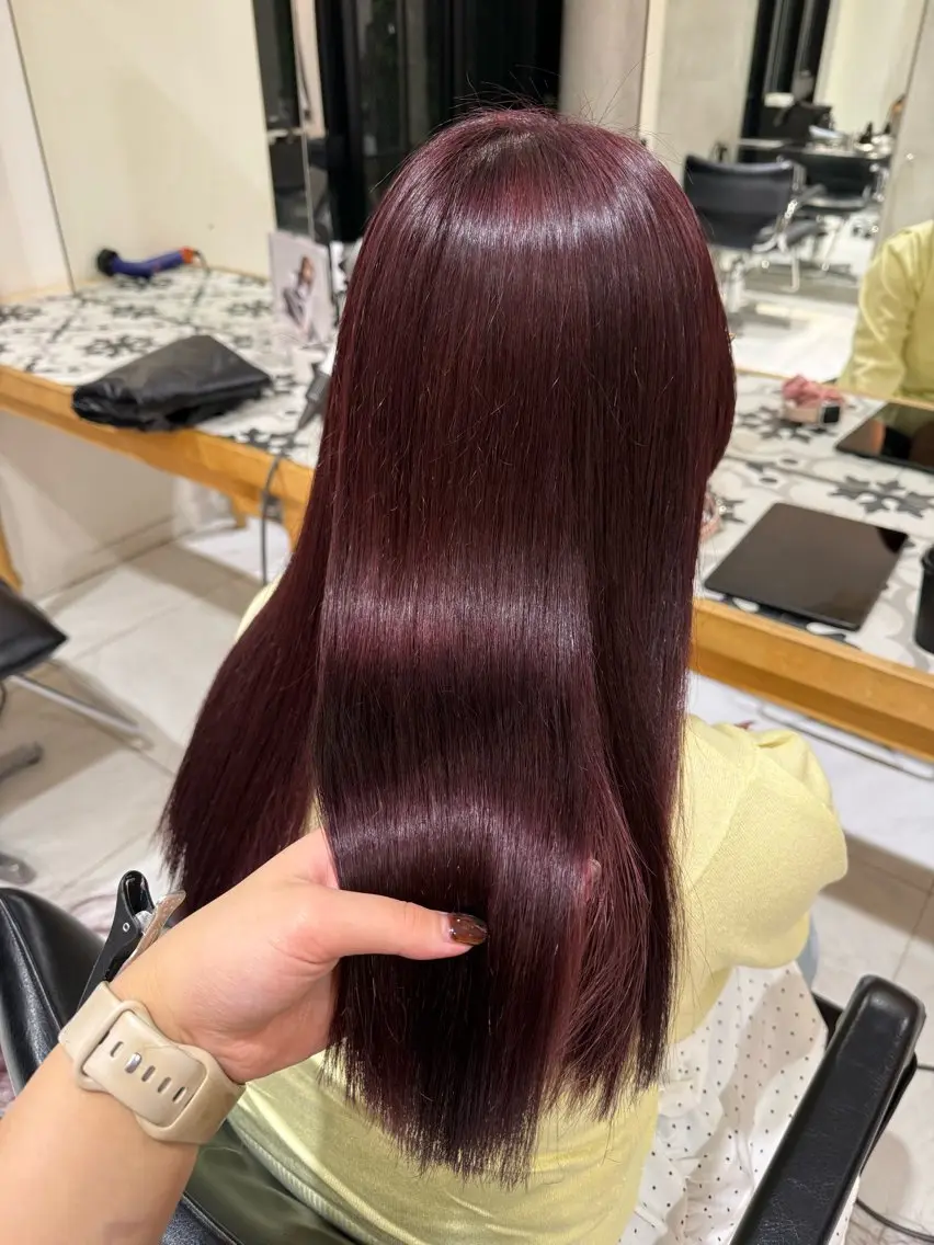 セミロング ヘアカラー 縮毛矯正 トリートメント るり /ボブカットのヘアスタイル