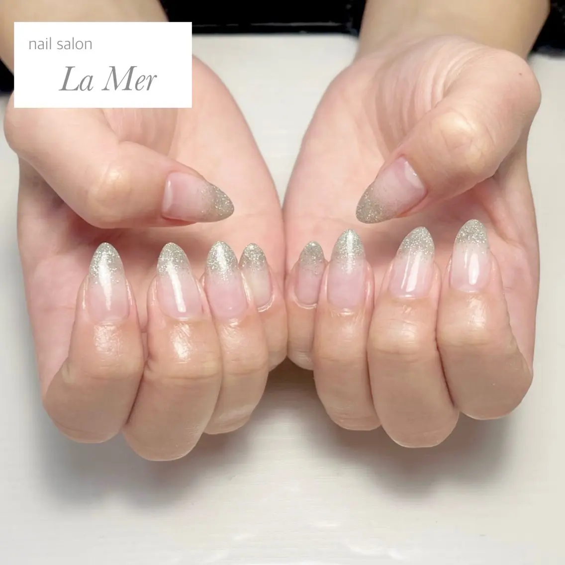 ネイル カジュアル グラデーション キラキラネイル ラメ(グリッター) ラメグラデーション nailsalon La Merのネイルデザイン