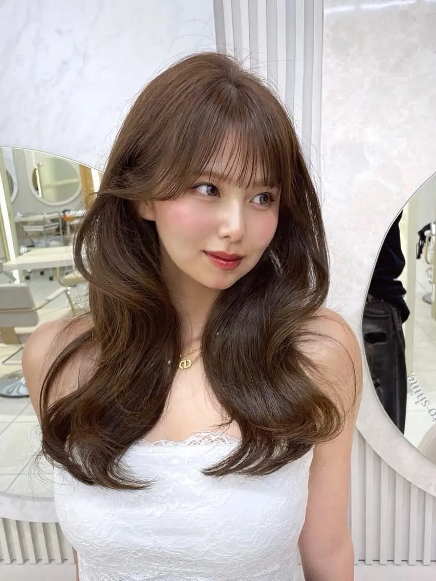 セミロング カット ヘアカラー トリートメント 顔周り/レイヤー /韓国ヘア/TAKUのヘアスタイル