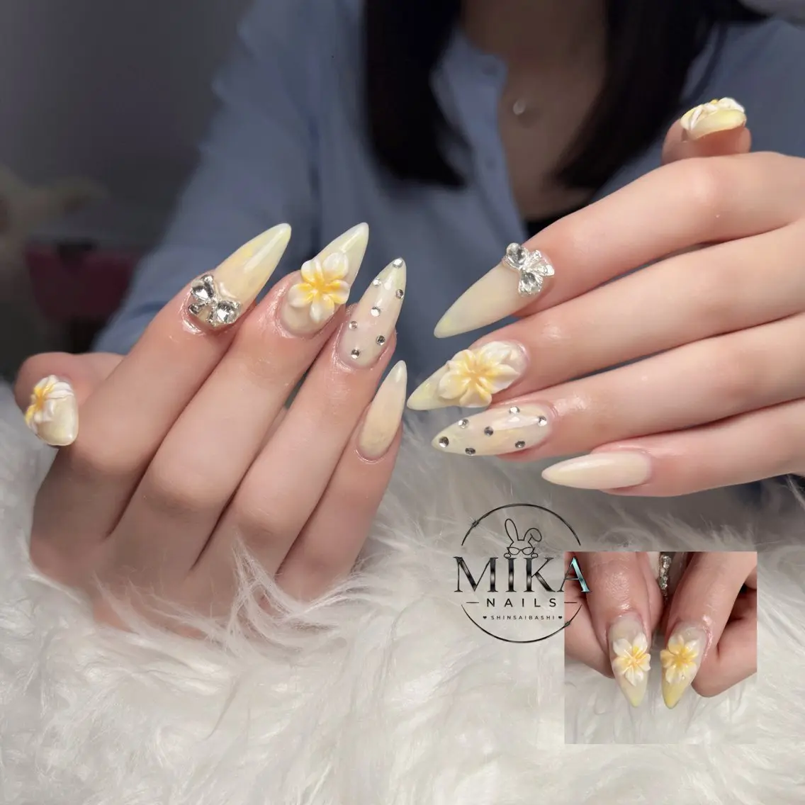 ネイル ロングネイル マグネットネイル ワンホンネイル ハンドネイル Luna Mikaのネイルデザイン
