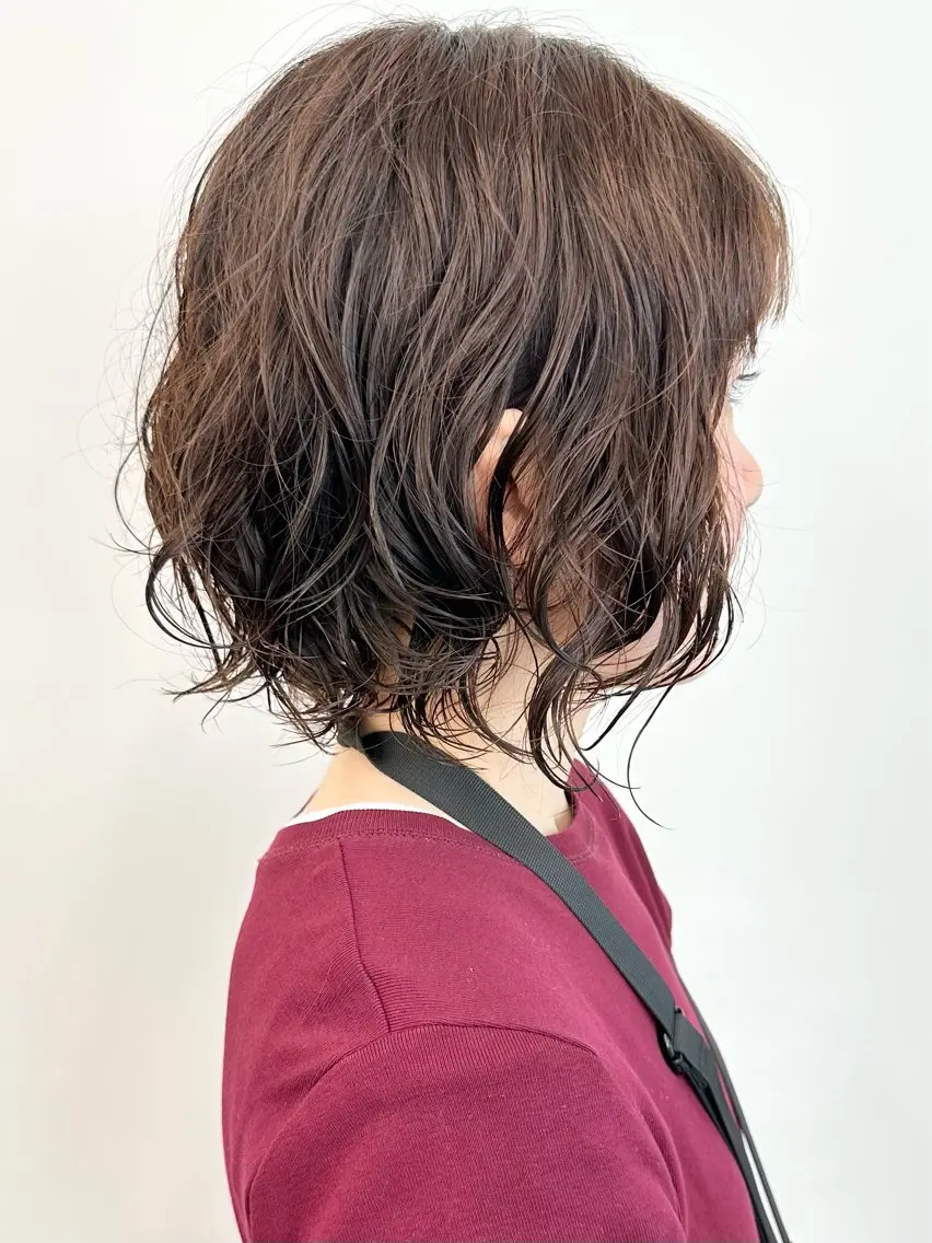 ミディアム パーマ カット パーマ ボブ/ゆるふわ ボブパーマ/とういのヘアスタイル