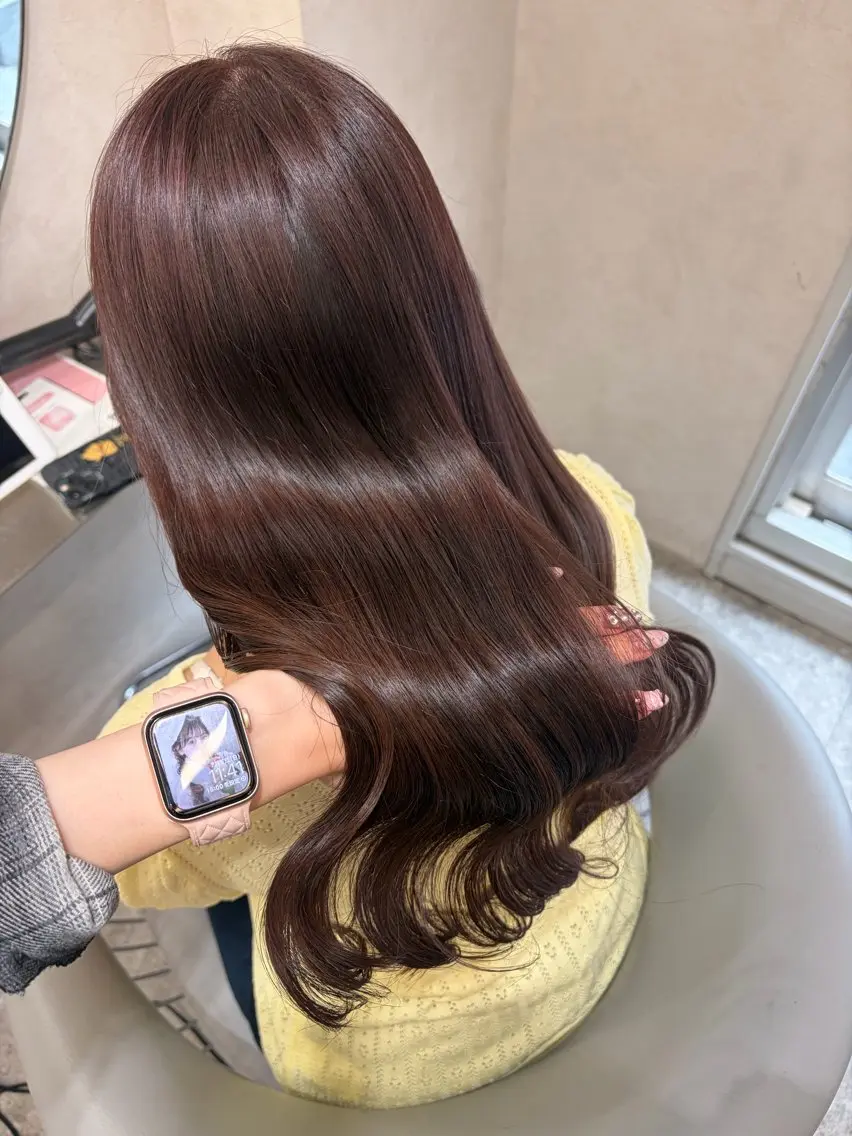 セミロング カラー ヘアカラー トリートメント Rio🎀ブリーチ なし透明感♡顔周り♡のヘアスタイル