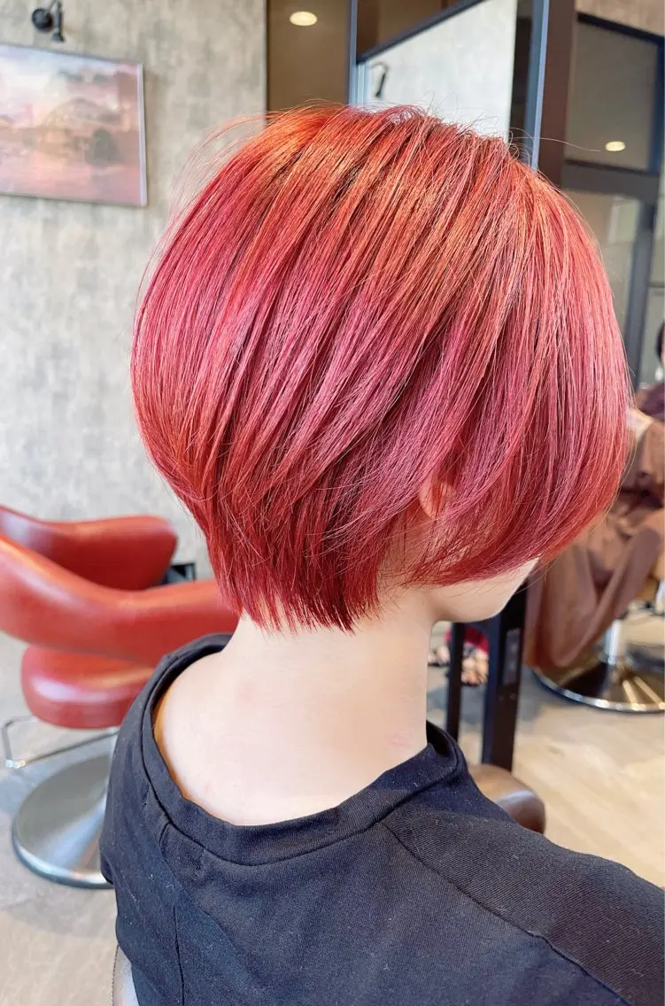 カラー レッドカラー ヘアカラー 池田 雅宏のヘアスタイル