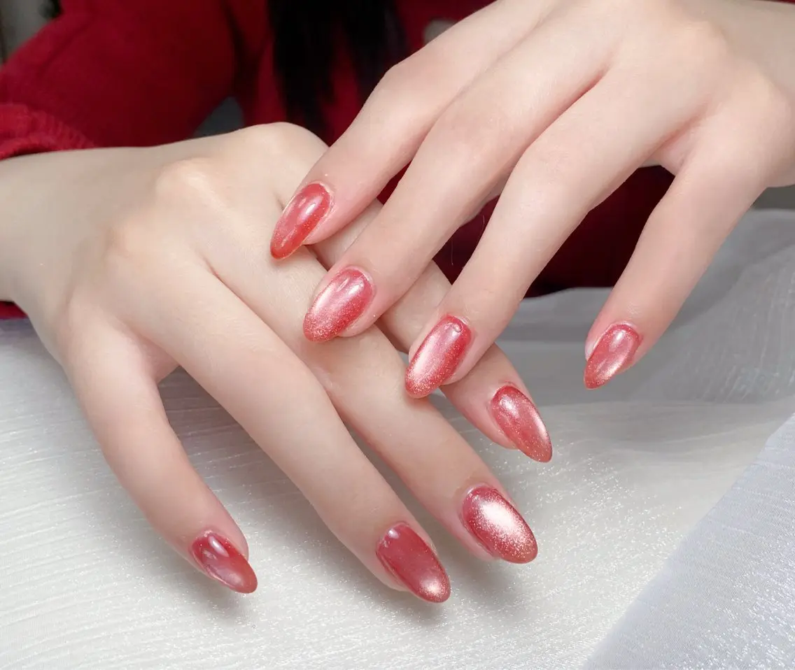 ネイル 成人式 韓国ネイル ロングネイル マグネットネイル 大理石ネイル(マーブル) ハンドネイル Sanie Salonのネイルデザイン