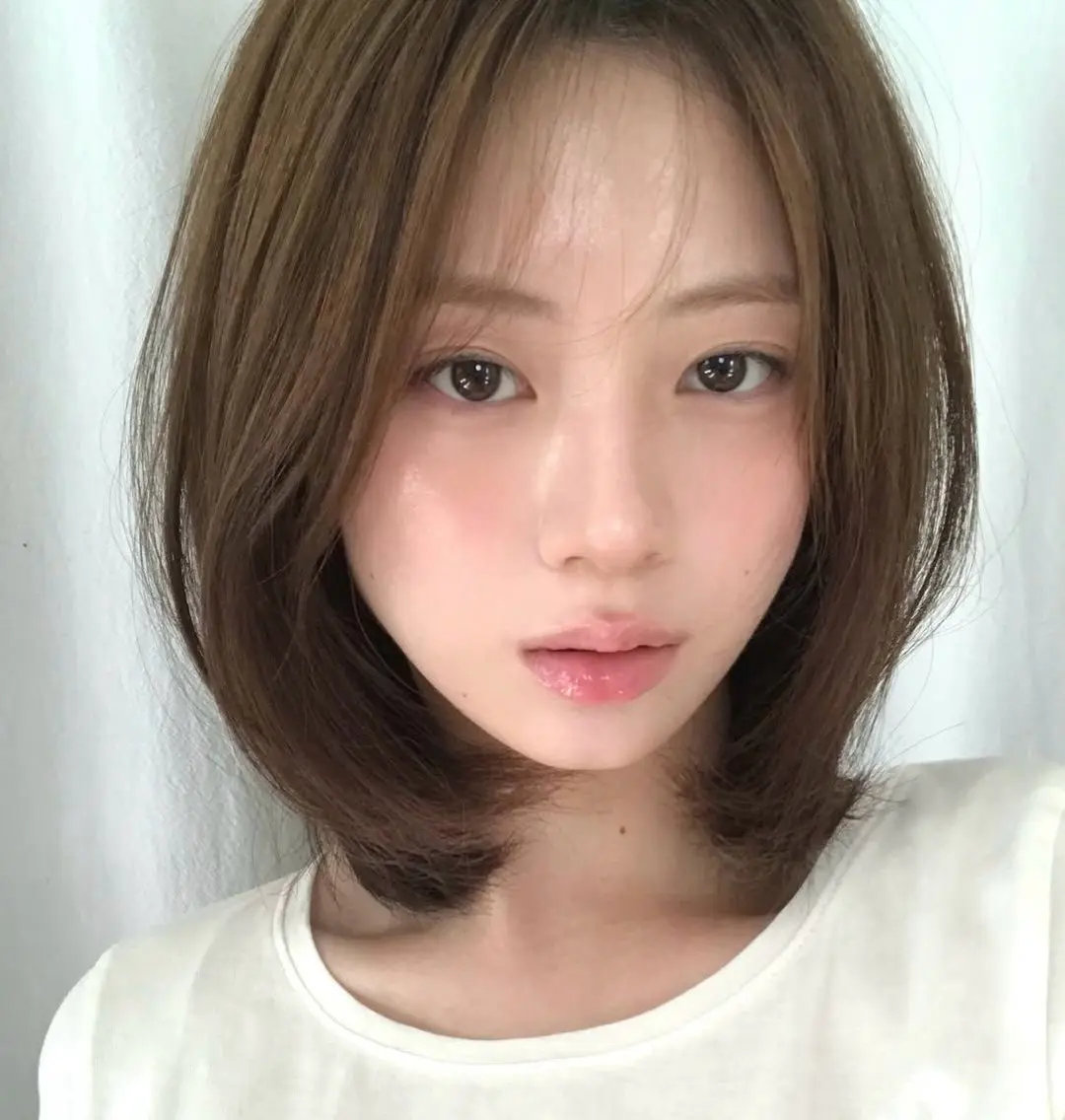 ミディアム カラー 🫧ボブカットモデル 韓国透明感カラー🫧のヘアスタイル