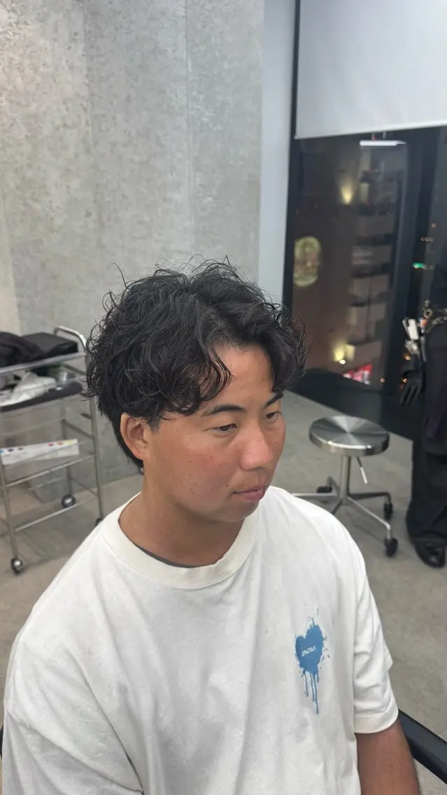 ショート パーマ メンズ センターパート メンズパーマ カット パーマ 名古屋栄パーマ/ fifth栄/秀虎のヘアスタイル
