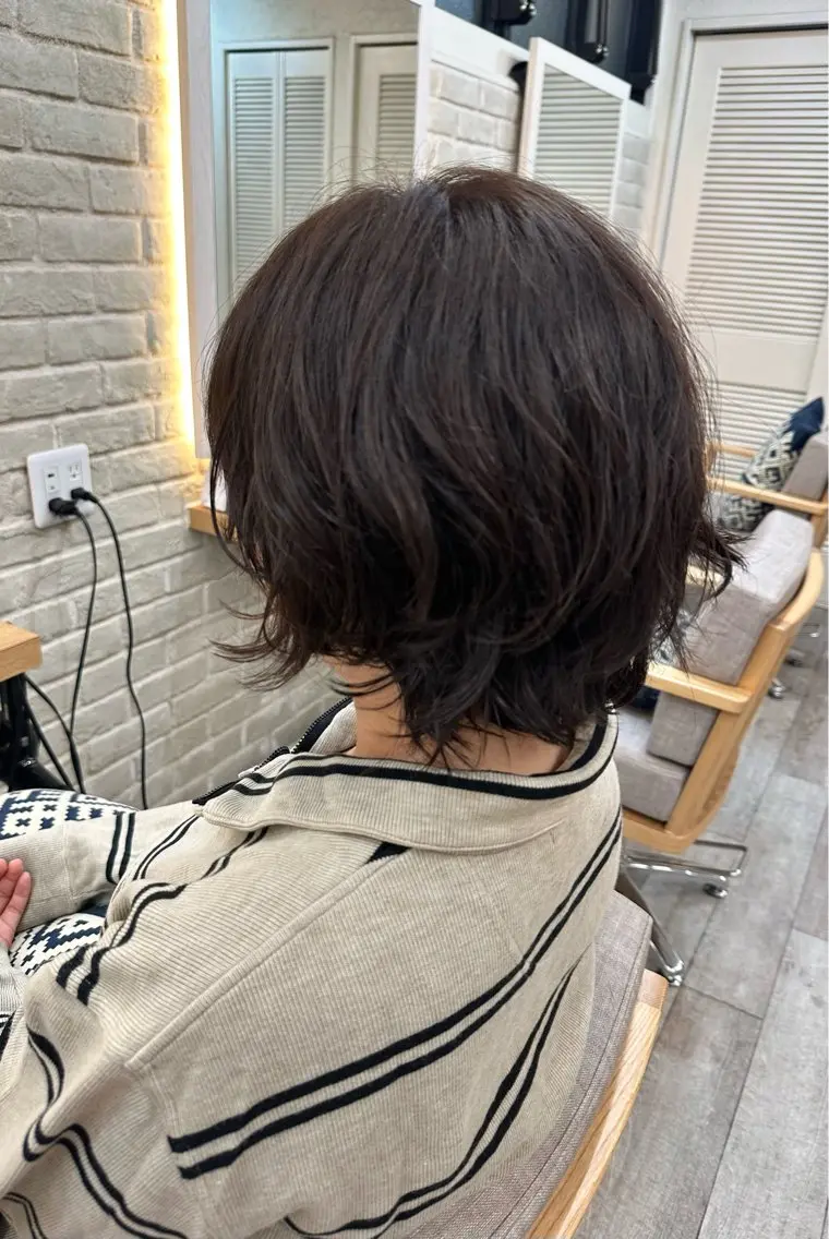 ショート パーマ カット パーマ トリートメント ✄折橋 彩花🐶🍑のヘアスタイル