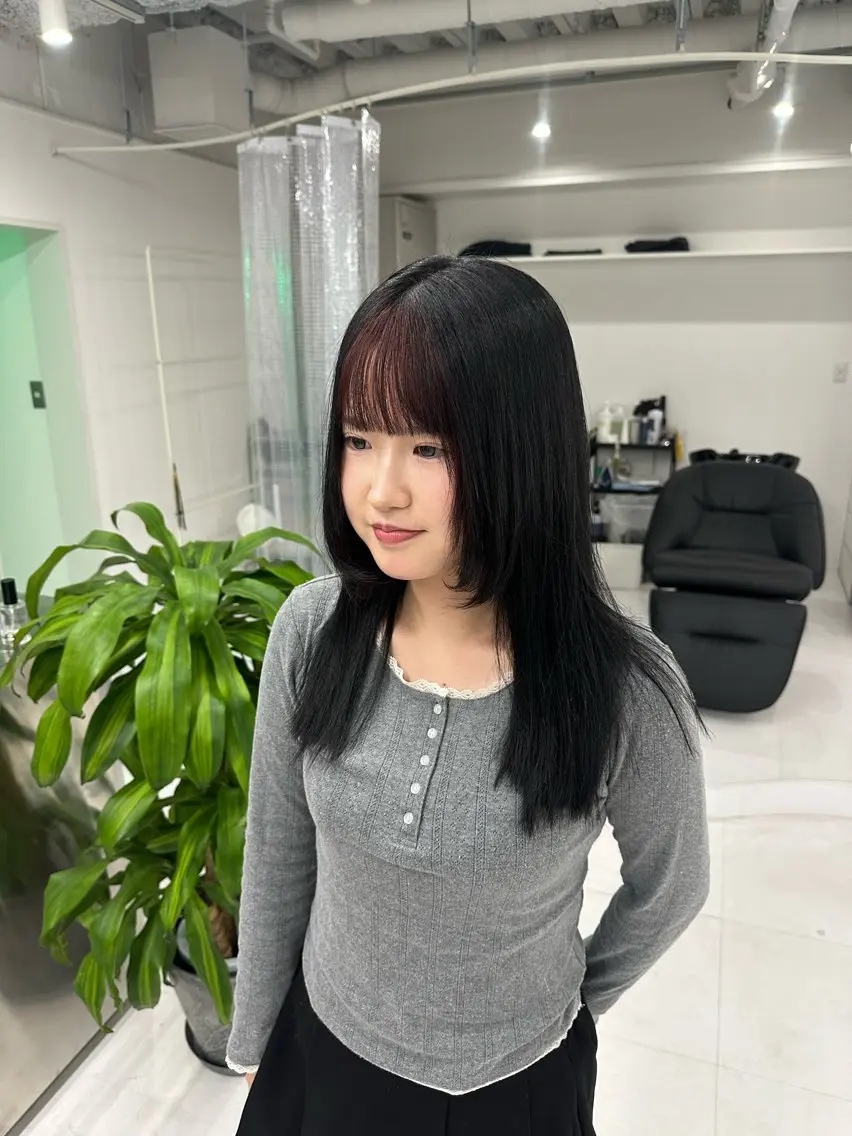 ロング カラー カット ヘアカラー トリートメント ハイトーン/デザイン カラー/HAYATOのヘアスタイル