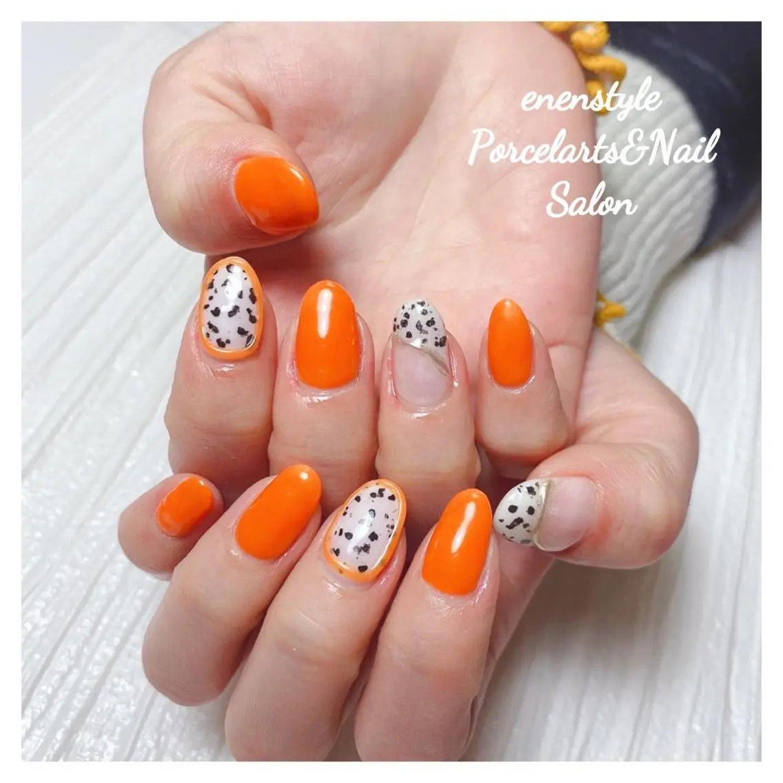 ミディアム ネイル ハンドネイル 🐾enen style 🐾のネイルデザイン