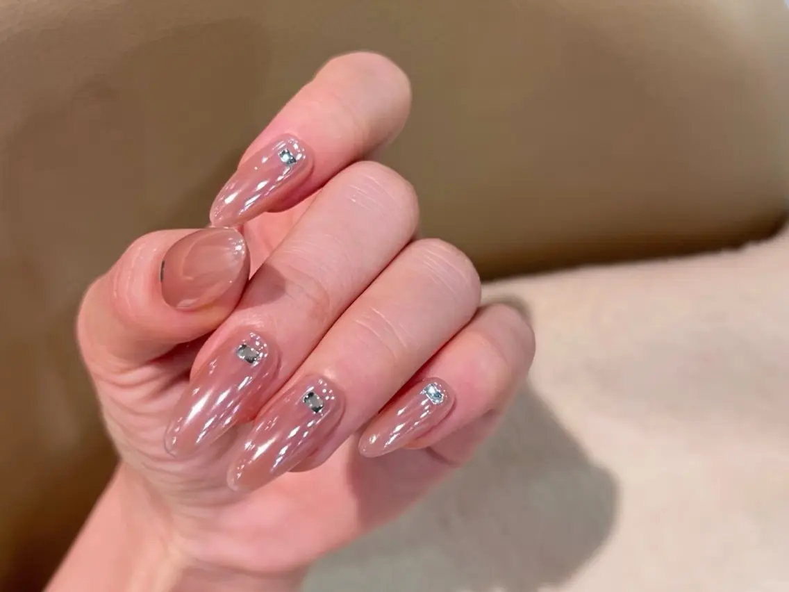 ネイル ブラウン フットネイル フレンチネイル グラデーション 氷ネイル・うるうるネイル ハンドネイル Mixx Nail_ Studioのネイルデザイン