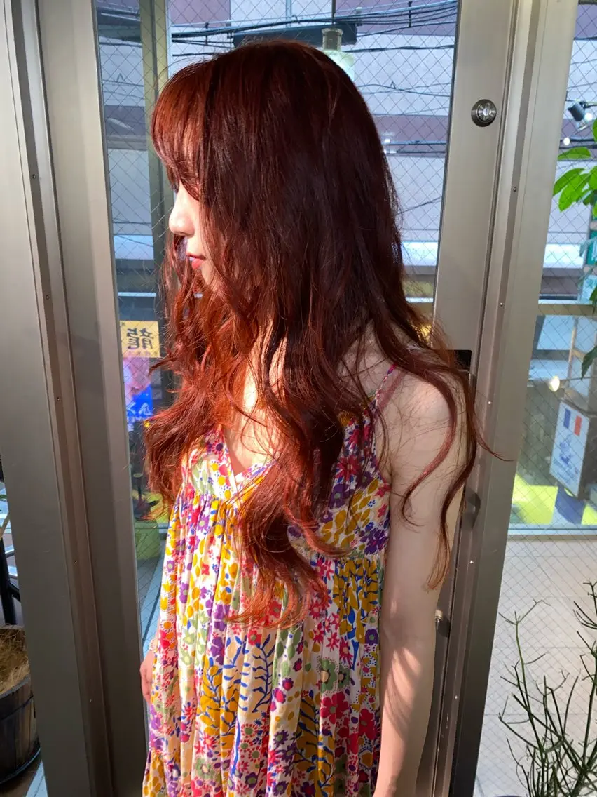 ロング カラー ブリーチ ダブルカラー ブリーチなしカラー ヘアカラー 心斎橋/デザインカラ ー/海外風/ナツミのヘアスタイル