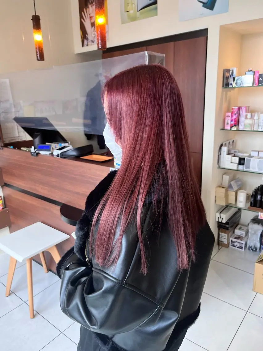 ロング カラー ブリーチ ケアブリーチ 透明感カラー ピンクカラー ヘアカラー 小野 友暉のヘアスタイル