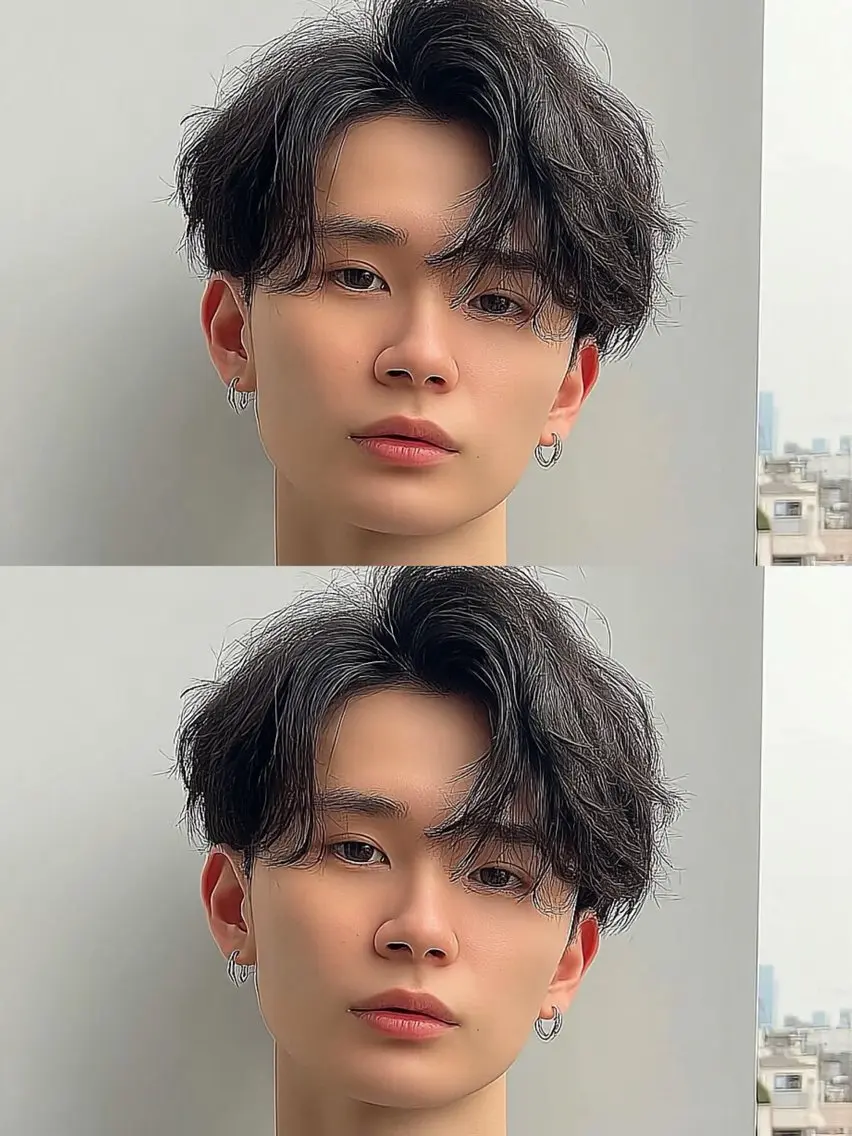 ミディアム パーマ メンズ ミディアムパーマ メンズパーマ Men's特化 ✂️ 垢抜けパーマ/宮澤蓮のヘアスタイル