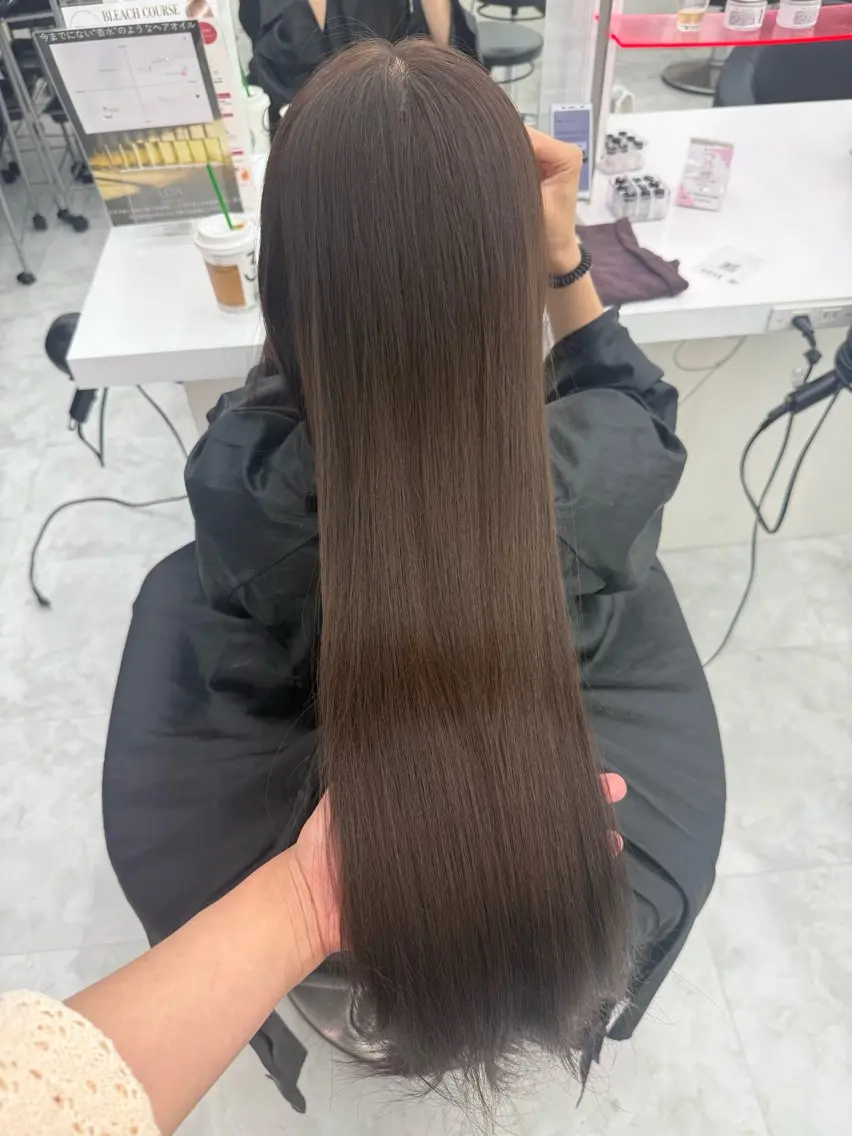 ロング カラー カット ヘアカラー 縮毛矯正 🥂上品ワンホンヘア 🥂nozomiのヘアスタイル