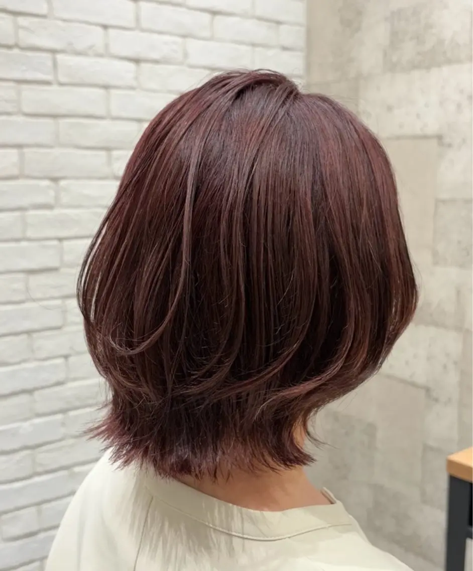 ミディアム カラー ブラウンカラー ローズカラー ローズブラウン ヘアカラー The C 海老名 まこ🎀のヘアスタイル