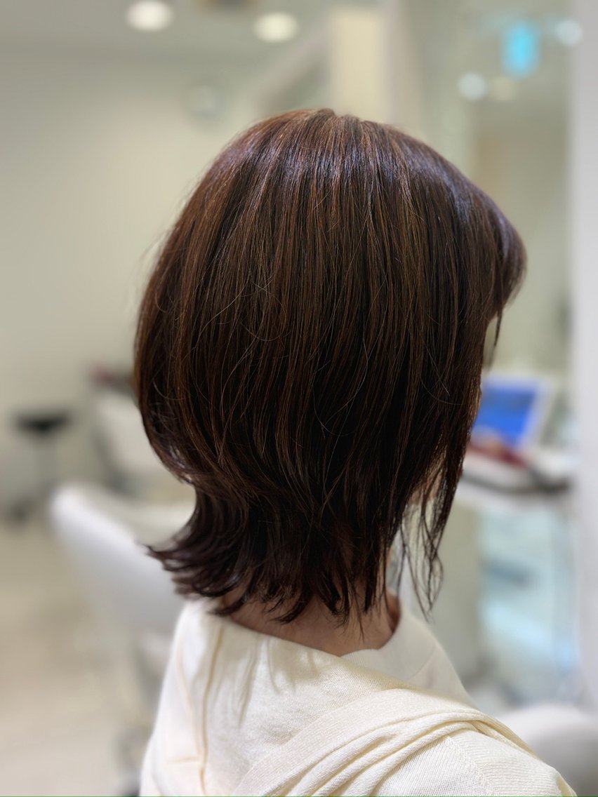 ミディアム くびれヘア くびれレイヤー レイヤーカット ショート/ボブ 日向大のヘアスタイル