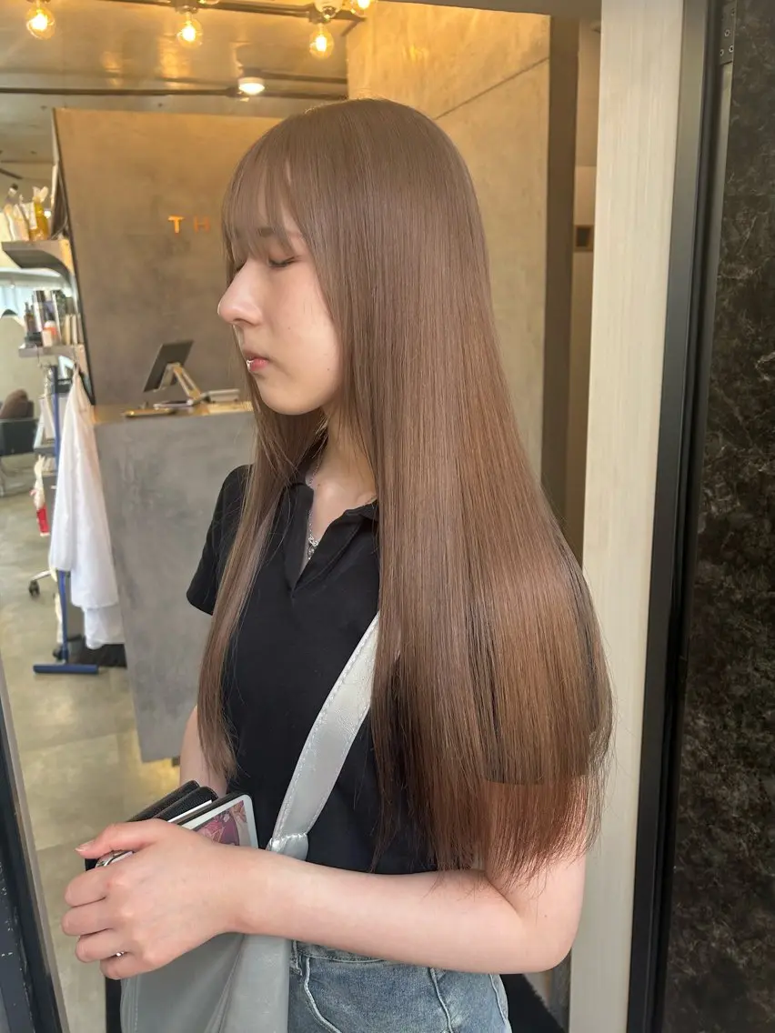 ロング カラー カット ヘアカラー トリートメント Haru/THREE …by velvetのヘアスタイル