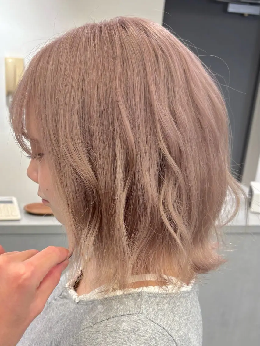 ミディアム ヘアカラー トリートメント ケアブリーチ🌟 ♢WATARU♢のヘアスタイル