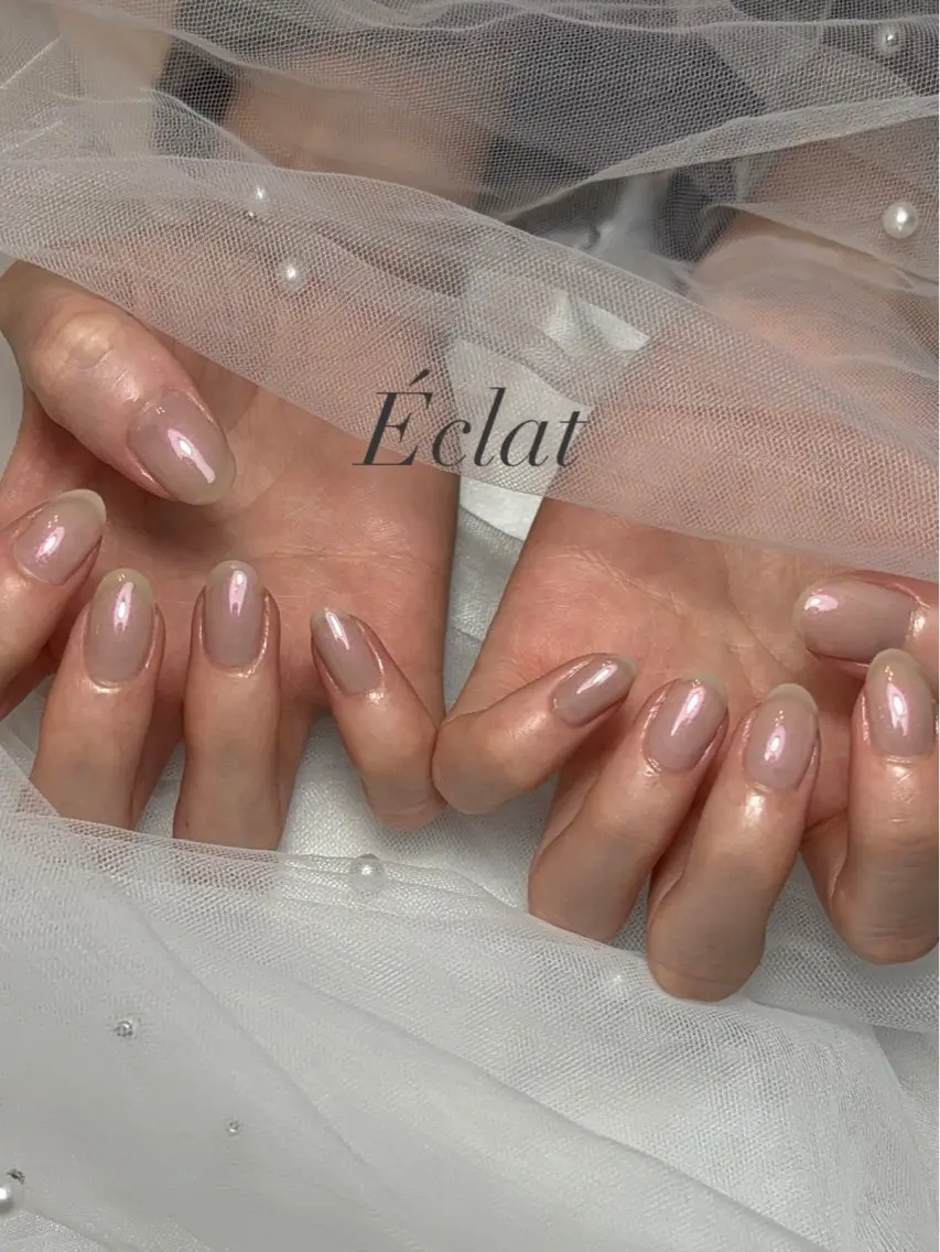 ネイル ラメ(グリッター) ワンカラーネイル ピンク nail salon Éclatのネイルデザイン