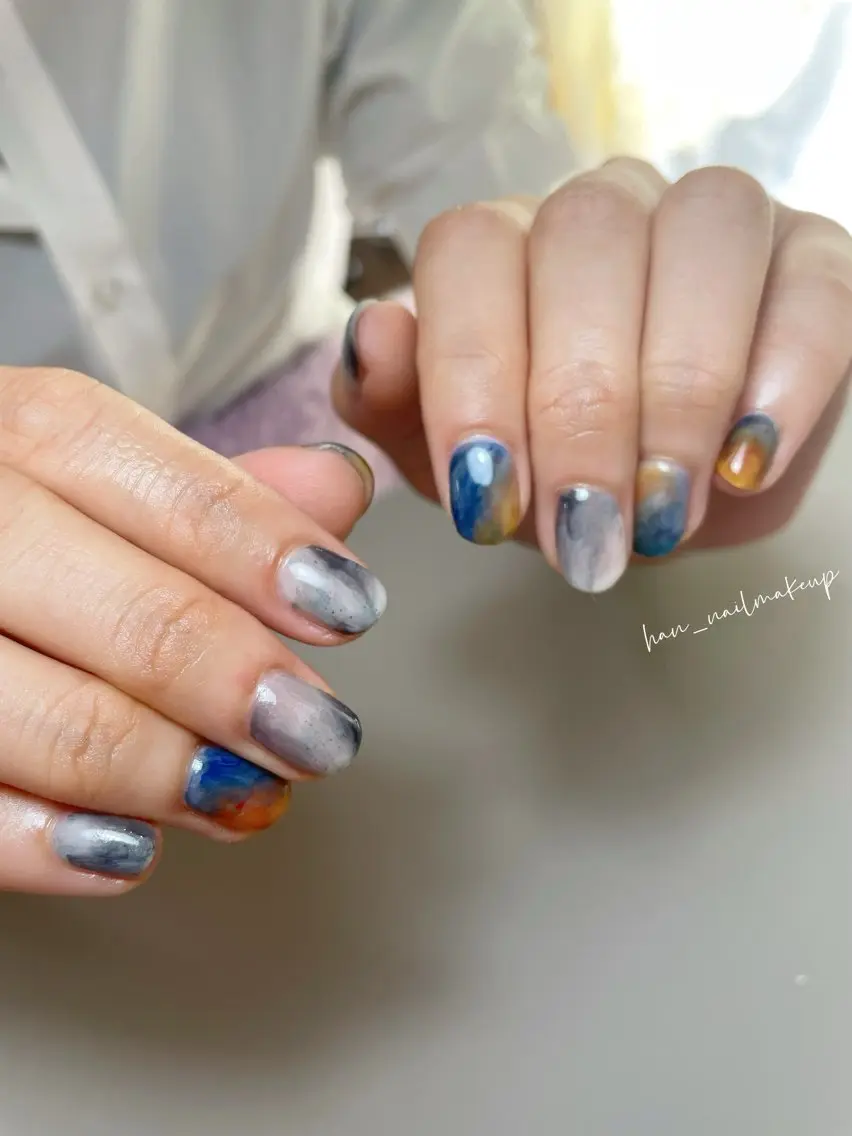 ネイル 大理石ネイル(マーブル) ハンドネイル Himari Nail Salonのネイルデザイン