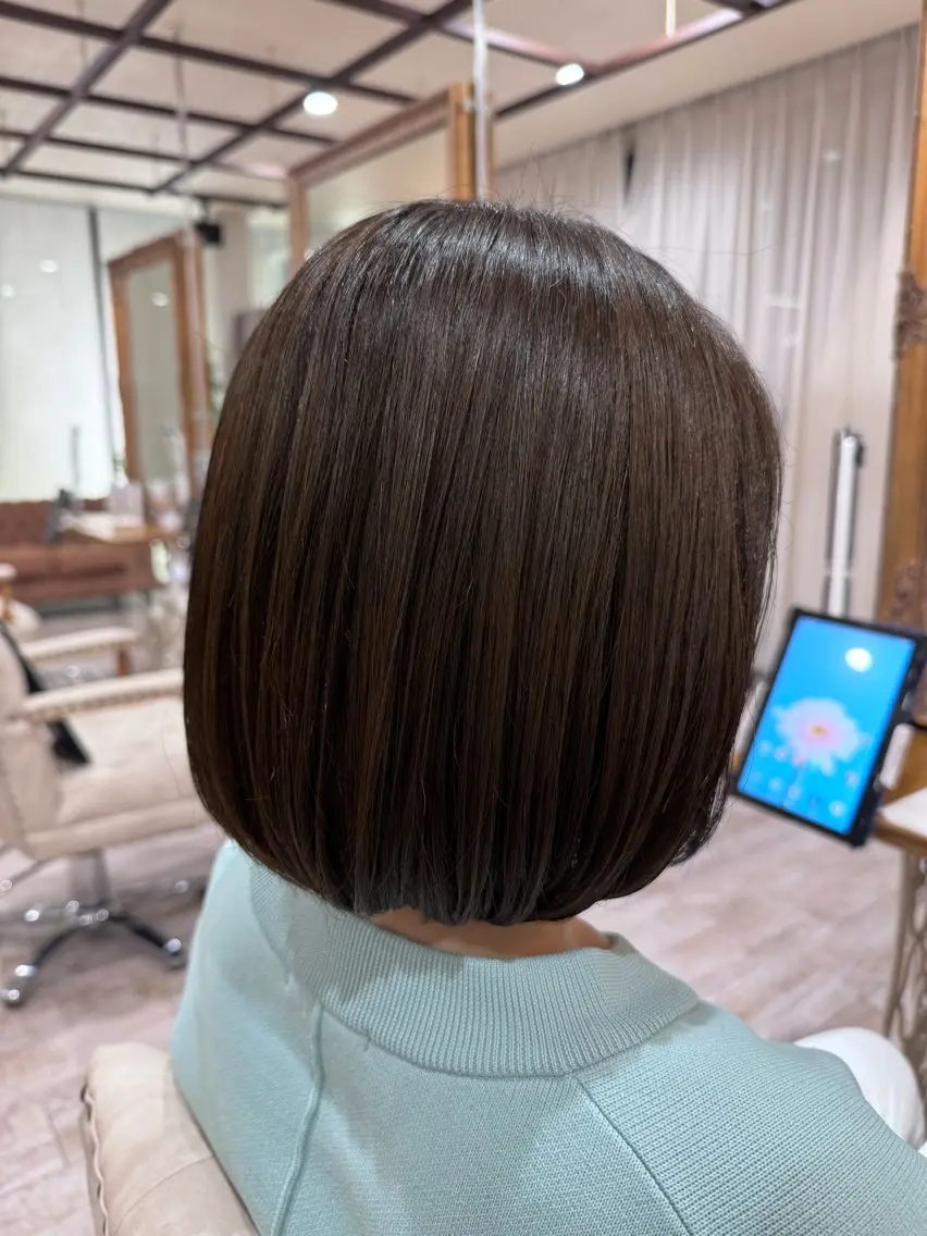 ミディアム カラー ボブ 髪質改善 カット ヘアカラー トリートメント 新越谷noble店長 松本拓也▶◀*.のヘアスタイル
