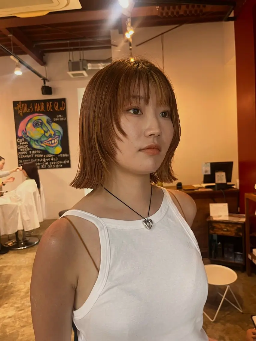 ミディアム 美容室はなこ/万代 /みなみのヘアスタイル