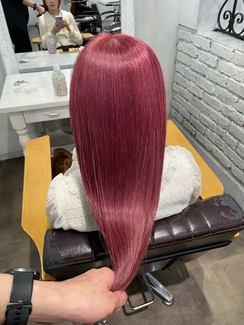 セミロング カラー バレイヤージュ ミストバング ベージュカラー ブリーチ 抜きっぱなしブロンド 札幌ブリーチカラー/ ダブルカラー/ドイのヘアスタイル