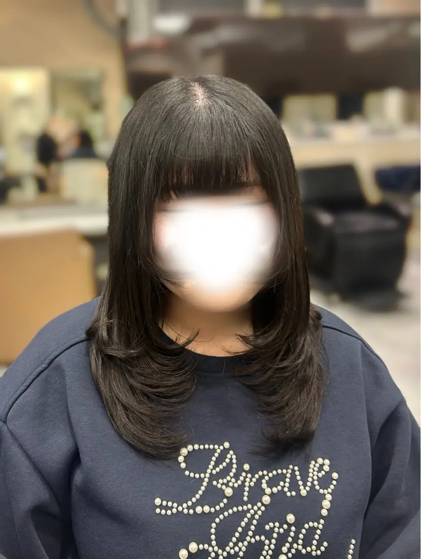 セミロング ハイレイヤー レイヤーカット カット 🍊小川実里🍊 /カラーレイヤーのヘアスタイル