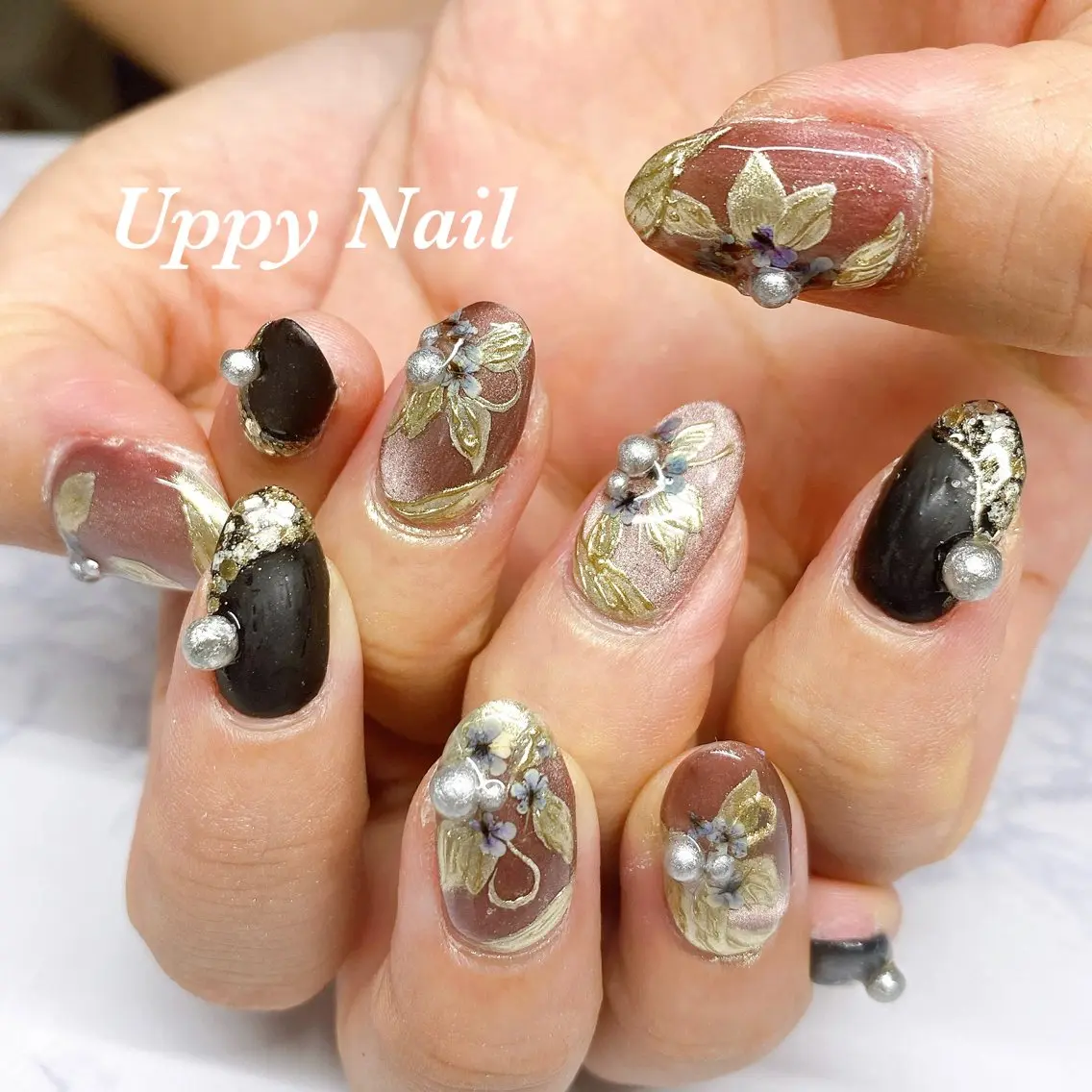 ネイル フラワーネイル ハンドネイル Uppy Nail ukyoのネイルデザイン