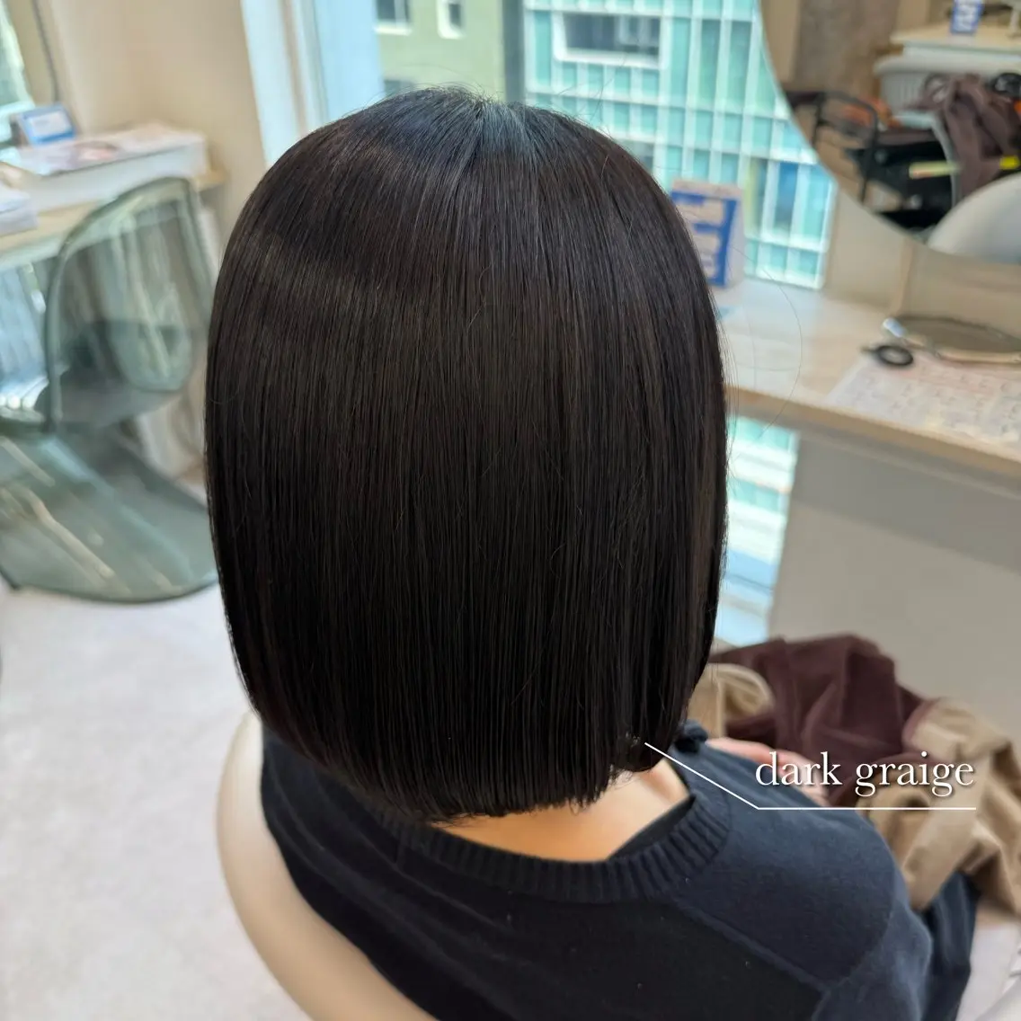 ミディアム カラー ダークグレー ダークグレージュ グレージュ カット ヘアカラー トリートメント 美髪矯正/ベージュ カラー🧸綾里のヘアスタイル