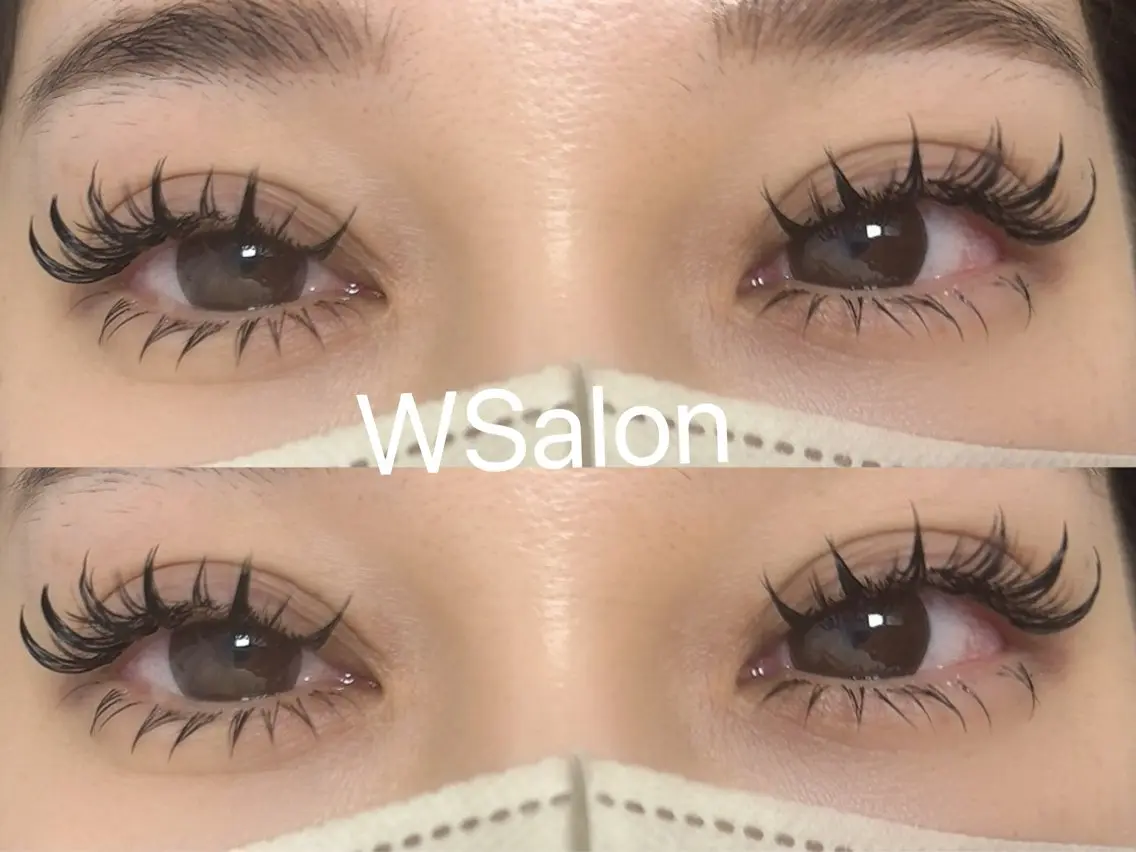 マツエク・マツパ 付け放題 バインドロック カラーマツエク フラットラッシュ 韓国風マツエク W Salon アイラッシュのマツエク・マツパデザイン