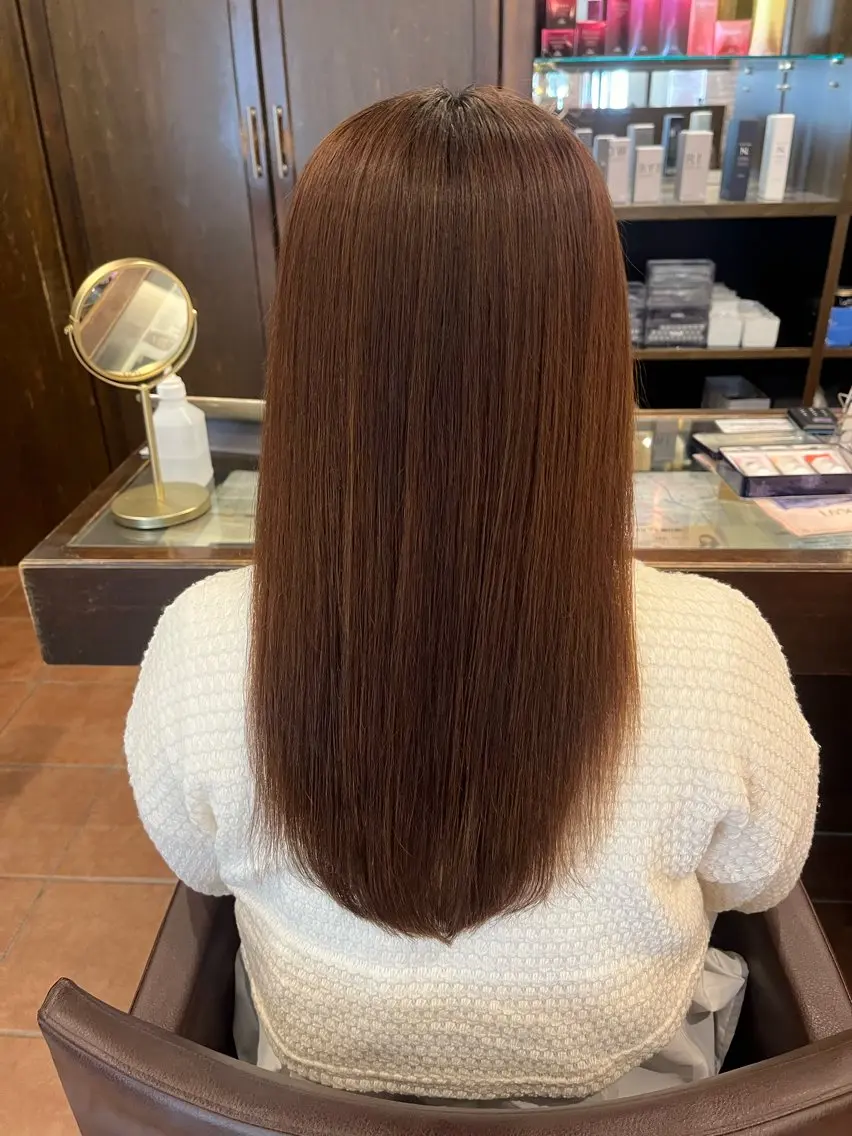 ロング パーマ 縮毛矯正 縮毛矯正 城内 心優のヘアスタイル