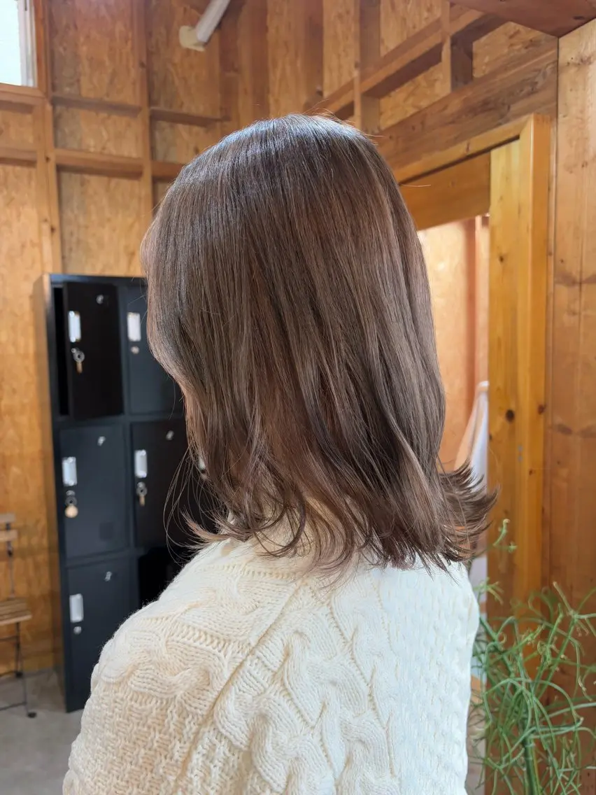 カラー まろみ暖色×ボブ ×chia🕯のヘアスタイル