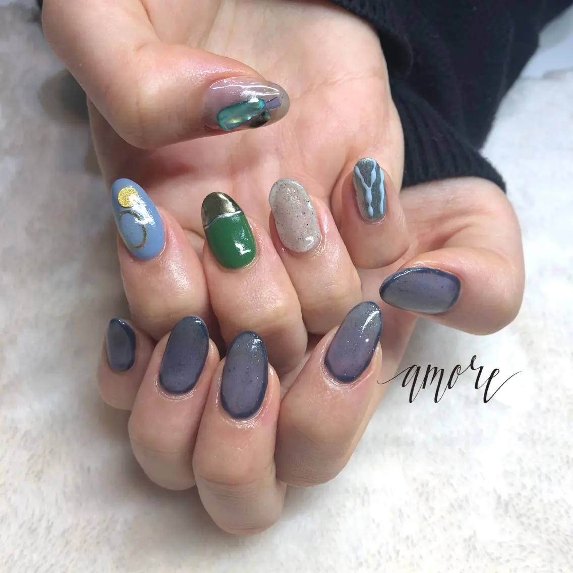 ネイル アートネイル ジェルネイル ミラーネイル ニュアンスネイル You kyehwaのネイルデザイン
