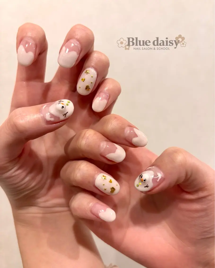 ネイル ジェルネイル マグネットネイル 持ち込み パラジェル ハンドネイル Blue daisy 栄本店のネイルデザイン