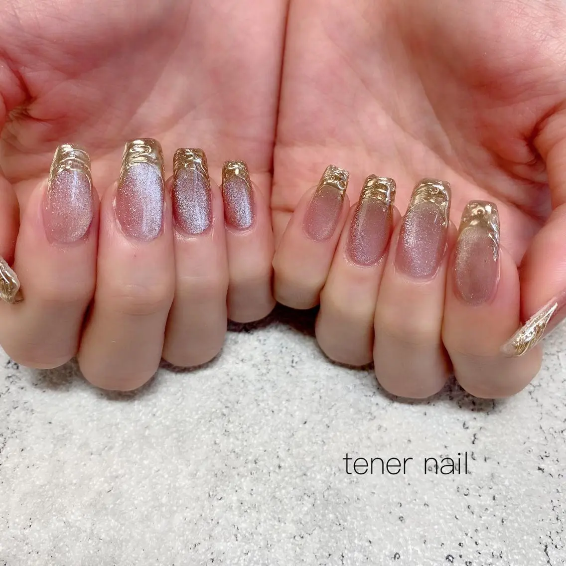 ネイル フレンチネイル ミラーネイル テネルネイル tener nailのネイルデザイン