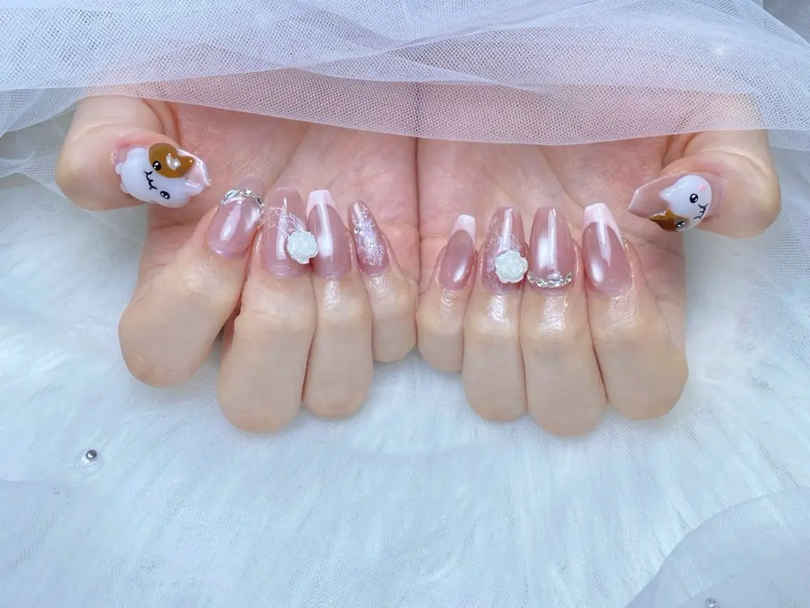 ネイル 長さ出し ジェルネイル 韓国ネイル マグネットネイル ワンカラーネイル ハンドネイル SHE NAILのネイルデザイン