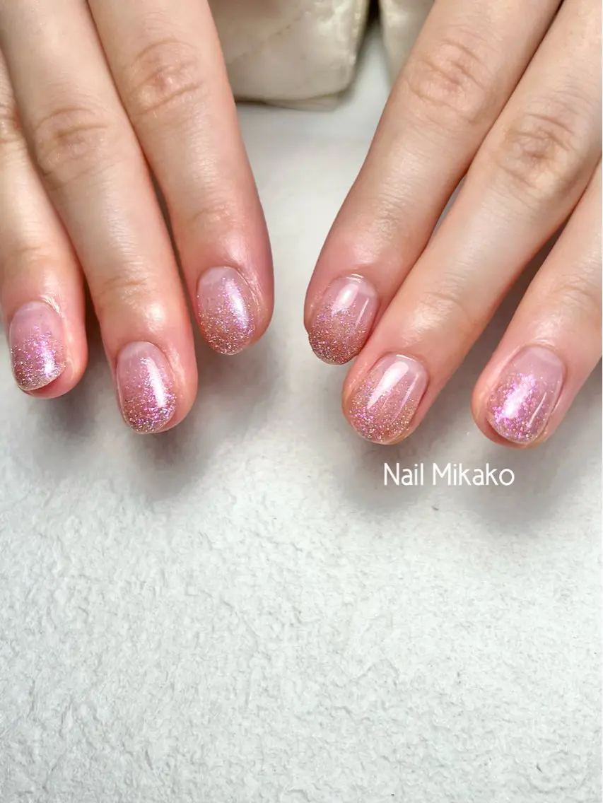 ネイル フラッシュネイル マグネットネイル ニュアンスネイル シンプルネイル ブライダルネイル Nail Mikakoのネイルデザイン