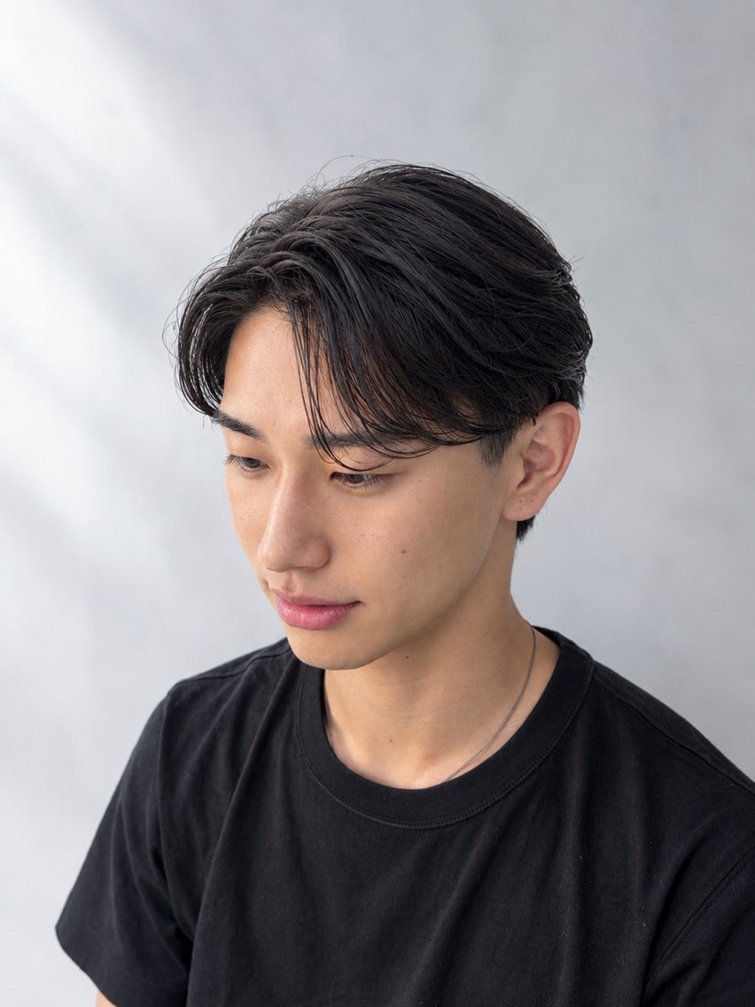 メンズ ビジネス センターパート 花澤 孝太/レディースヘアのヘアスタイル