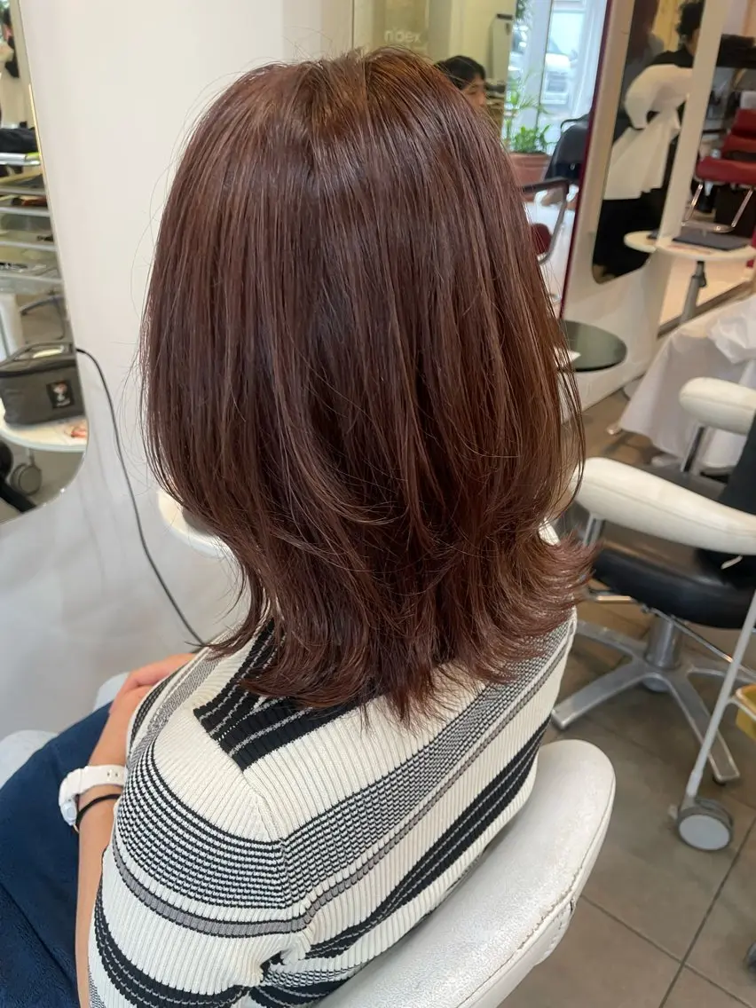 ミディアム カラー 似合わせボブ/モデル 様募集中！ツムギ🩵のヘアスタイル
