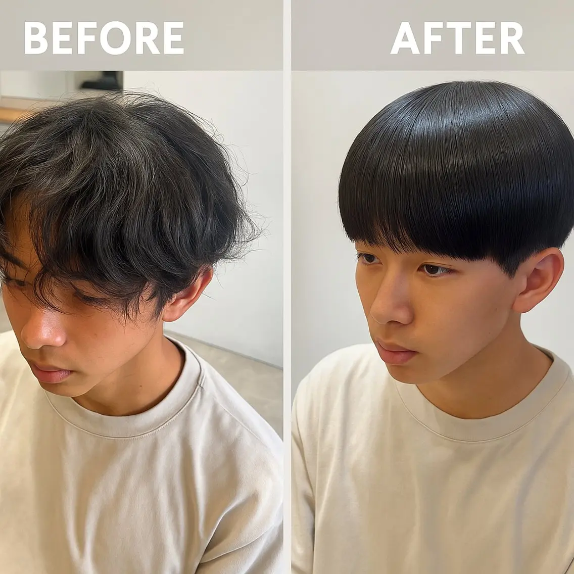 ミディアム カット 縮毛矯正 こじま しょういちのヘアスタイル